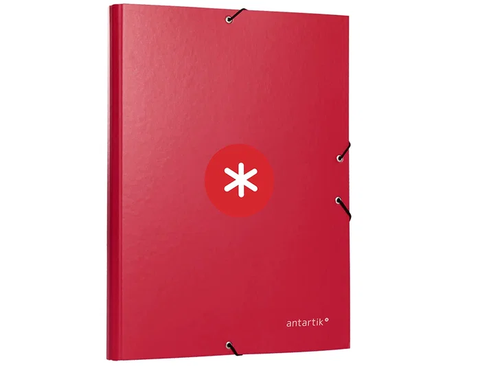 Antartik Carpeta con Gomas Tres Solapas A4 Cartón Forrado Color Frambuesa