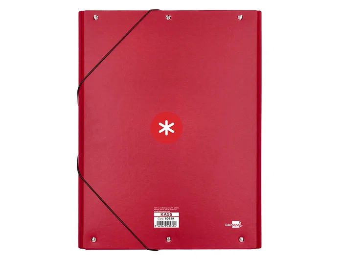 Antartik Carpeta con Gomas Tres Solapas A4 Cartón Forrado Color Frambuesa
