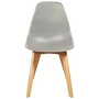 SACHA Lote de 4 Sillas de Comedor Grises - Patas de Madera Maciza de Caucho - Estilo Escandinavo - L 48 x P 55 cm
