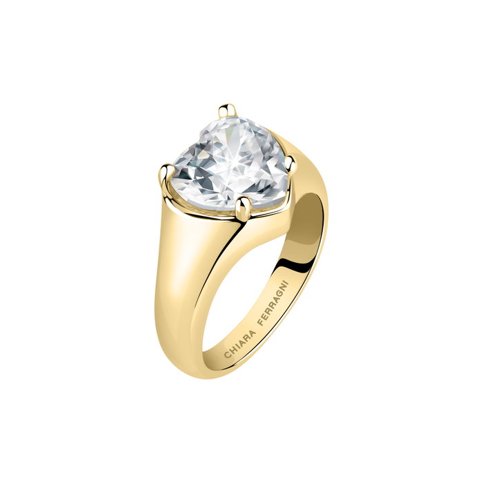 Chiara Ferragni Anillo First Love YG+White CZ Gris Talla 18 Chiara Ferragni Anillo First Love YG+White CZ Gris Talla 18