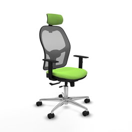 PIQUERAS Y CRESPO Silla de oficina Jorquera Sincro/Traslack Pistacho y Gris