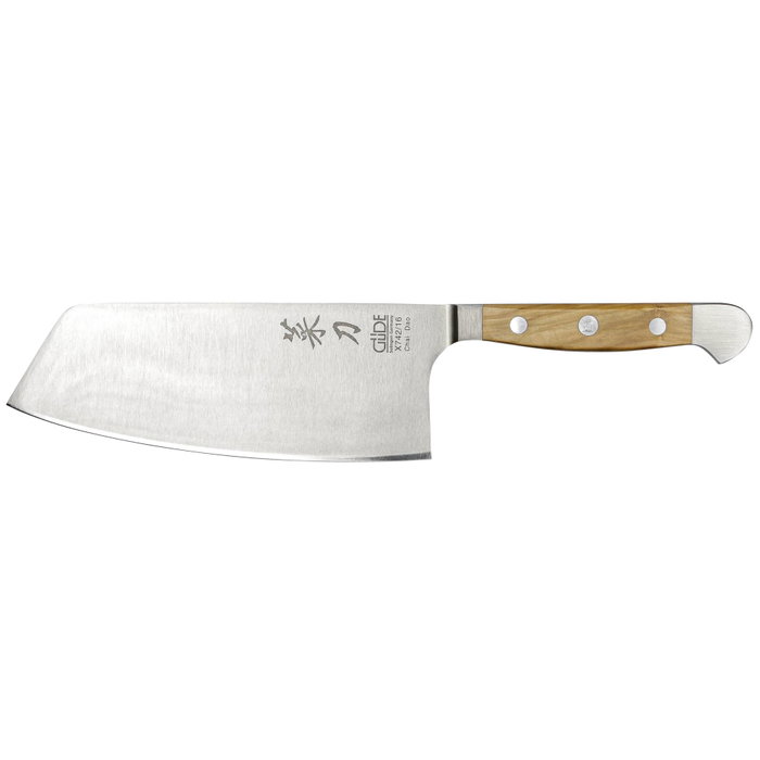Güde Alpha Chai Dao Cuchillo de Cocina con Madera de Olivo 16 cm de hoja