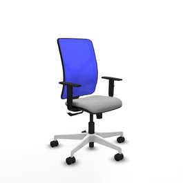 PIQUERAS Y CRESPO Silla de oficina Motilla con mecanismo Sincro, Gris claro y Azul