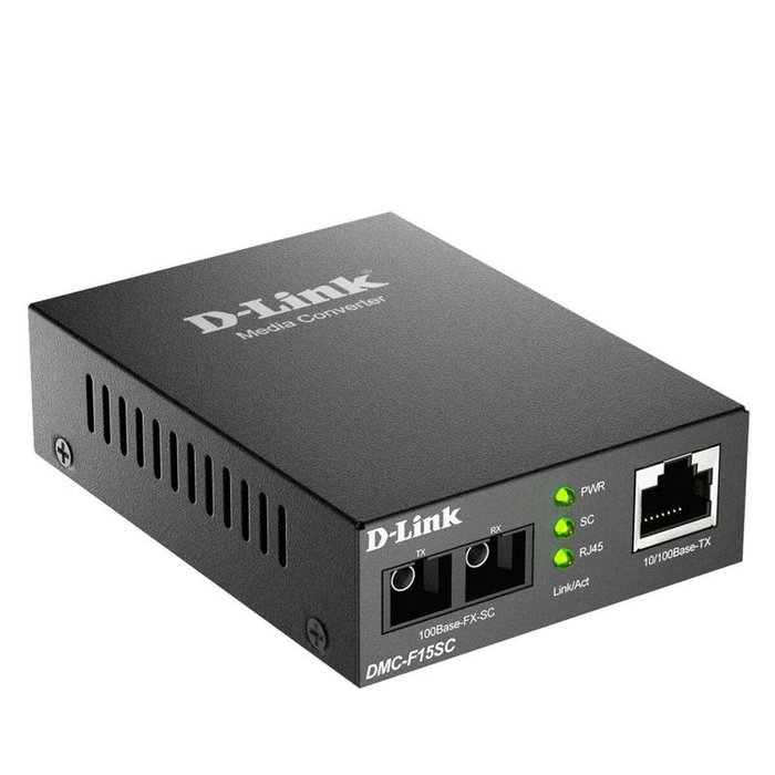 D-Link DMC-F15SC Convertidor de medios 10/100 Base-TX a 100Base-FX SC multimodo 15km D-Link DMC-F15SC Convertidor de medios 10/100 Base-TX a 100Base-FX SC multimodo 15km