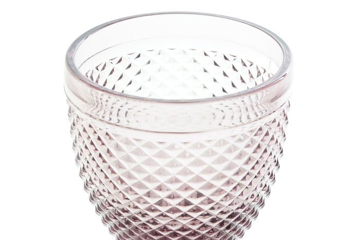 DKD Home Decor Juego de 6 Copas de Cristal Grabadas Rosa Diamond Garbo