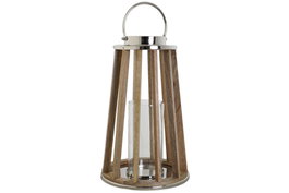 DKD Home Decor Portavelas Mango Cristal 32x32x51 Marrón