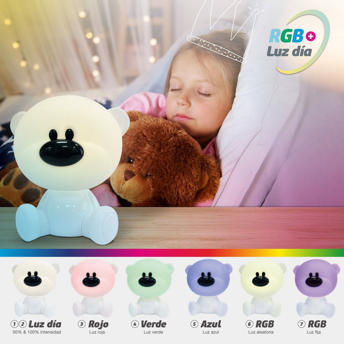 GSC Evolution Luz de noche infantil LED Osito RGB + luz día Blanco