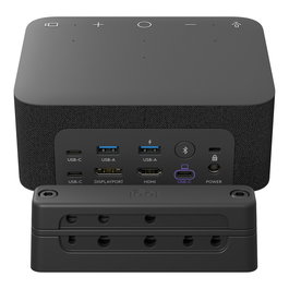 Logitech Logi Dock Focus Room Kit UC WW-9004: Sistema Videoconferencia Personal 4K Ultra HD 90 pps, Webcam BRIO, Zoom 5x, Color Grafito