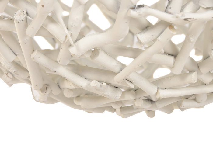 DKD Home Decor Lámpara de Techo de Madera Tronquitos Natural Blanco
