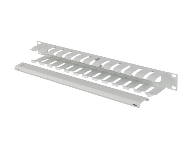 Lanberg Organizador de cables 1U 19 pulg gris con tapa tipo A