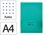 Antartik Cuaderno A4 Tapa Dura con Gomilla, Hojas de Puntos Turquesa, 100 Hojas, 80gr, Certificación FSC