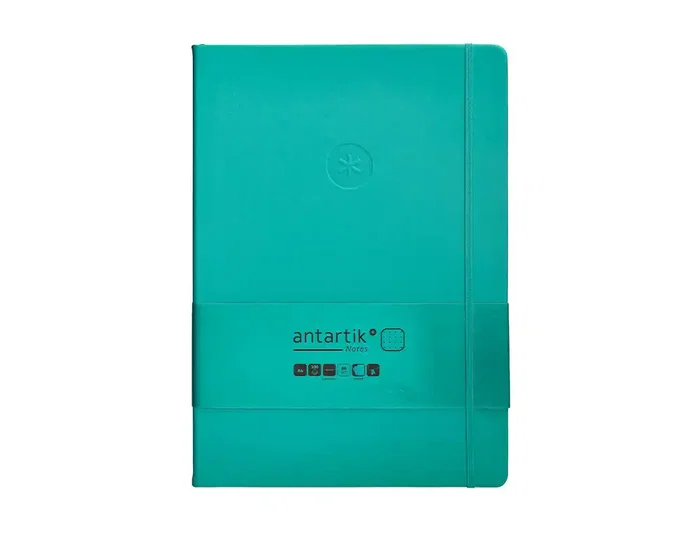 Antartik Cuaderno A4 Tapa Dura con Gomilla, Hojas de Puntos Turquesa, 100 Hojas, 80gr, Certificación FSC Antartik Cuaderno A4 Tapa Dura con Gomilla, Hojas de Puntos Turquesa, 100 Hojas, 80gr, Certificación FSC