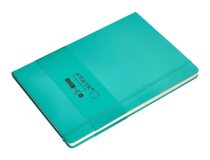 Antartik Cuaderno A4 Tapa Dura con Gomilla, Hojas de Puntos Turquesa, 100 Hojas, 80gr, Certificación FSC Antartik Cuaderno A4 Tapa Dura con Gomilla, Hojas de Puntos Turquesa, 100 Hojas, 80gr, Certificación FSC