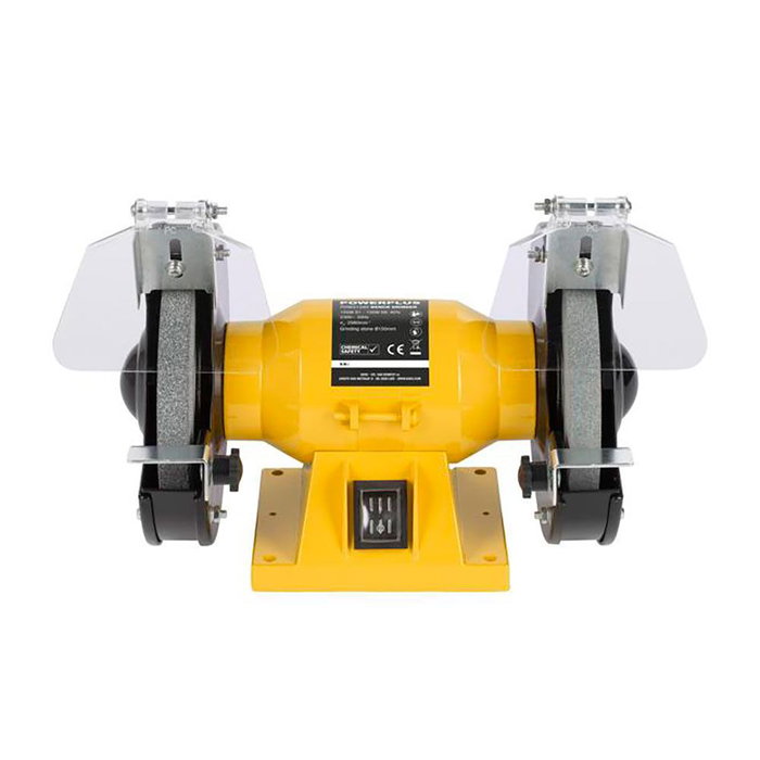 Powerplus Esmeriladora de banco 150 W, 2980 RPM, con 2 muelas abrasivas de Ø150 mm (g36 y g60), cable 2 m, para afilar herramientas