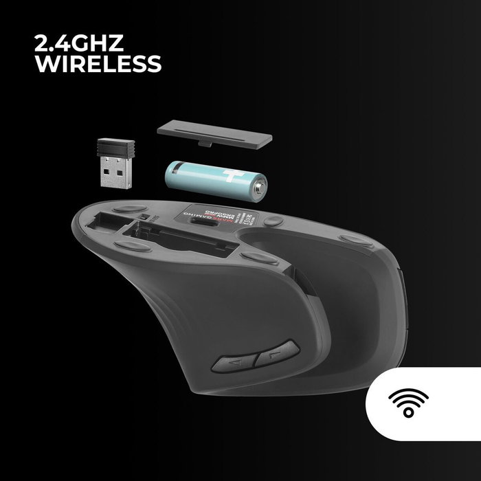 Mars Gaming MMW-ERGOPRO Ratón Gaming Vertical Inalámbrico Negro