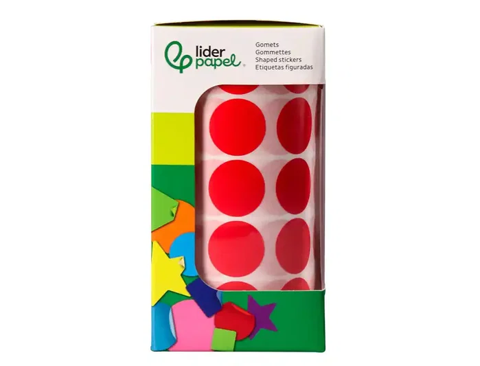 Liderpapel Gomets autoadhesivos círculos rojos 20 mm rollo de 2000 unidades Liderpapel Gomets autoadhesivos círculos rojos 20 mm rollo de 2000 unidades