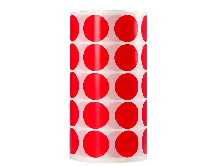 Liderpapel Gomets autoadhesivos círculos rojos 20 mm rollo de 2000 unidades Liderpapel Gomets autoadhesivos círculos rojos 20 mm rollo de 2000 unidades