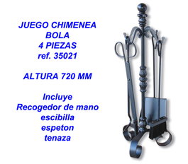 Juego Chimenea Bola Fundida 4 Piezas 35021