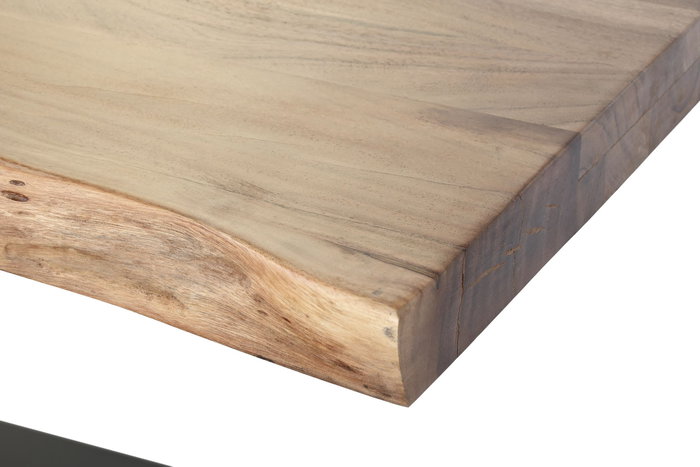 DKD Home Decor Mesa de Comedor de Acacia y Metal con Patas Blancas