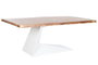 DKD Home Decor Mesa de Comedor de Acacia y Metal con Patas Blancas