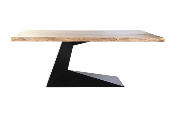 DKD Home Decor Mesa de Comedor de Acacia y Metal con Patas Blancas