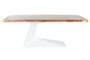 DKD Home Decor Mesa de Comedor de Acacia y Metal con Patas Blancas