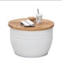DKD Home Decor Mesa de Comedor de Acacia y Metal con Patas Blancas
