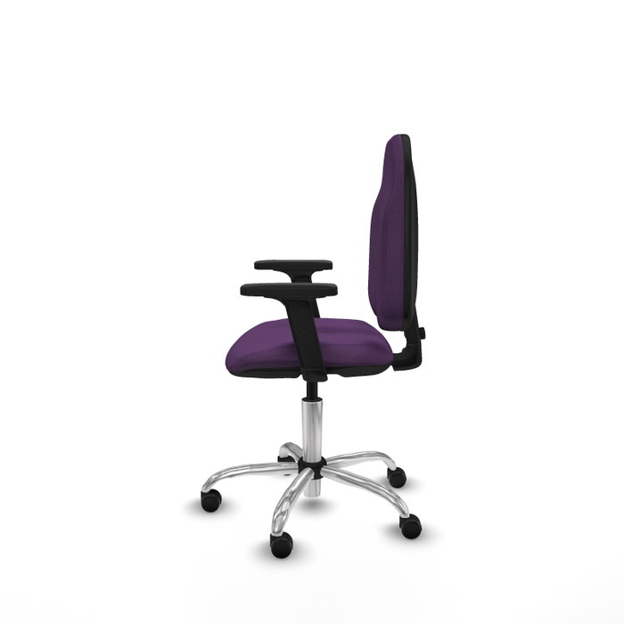 PIQUERAS Y CRESPO Silla de oficina Algarra Morada con Base Cromada y Brazos 2D