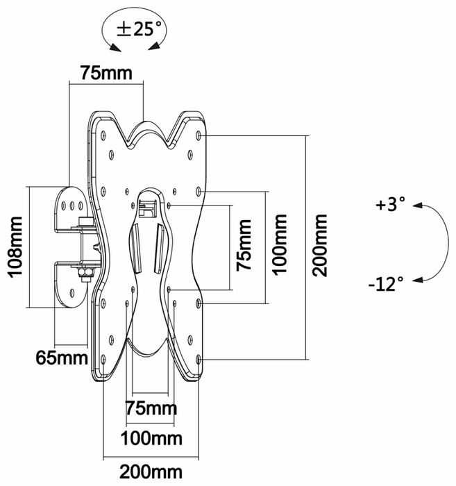 Aisens Soporte de Pared WT42TS-005 Giratorio e Inclinable para TV de 23-42 pulgadas