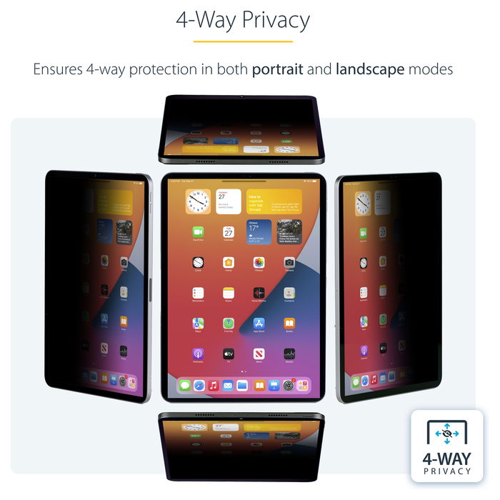 StarTech 11IP-PRIVACY-SCREEN Filtro de Privacidad Táctil 4 Vías para iPad Pro 11 Pulgadas Anti Luz Azul Antirreflejo