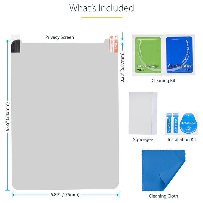 StarTech 11IP-PRIVACY-SCREEN Filtro de Privacidad Táctil 4 Vías para iPad Pro 11 Pulgadas Anti Luz Azul Antirreflejo
