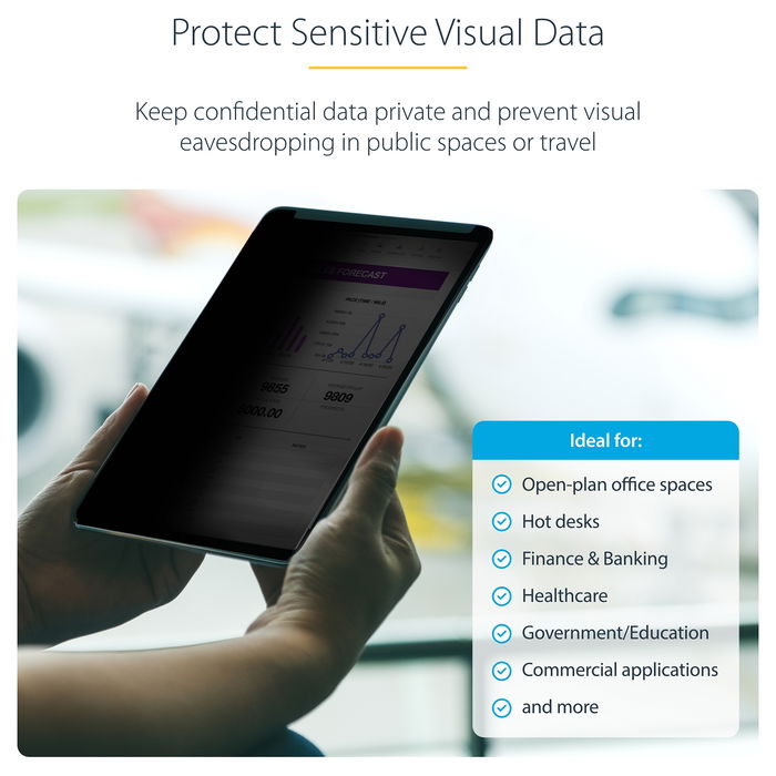 StarTech 11IP-PRIVACY-SCREEN Filtro de Privacidad Táctil 4 Vías para iPad Pro 11 Pulgadas Anti Luz Azul Antirreflejo