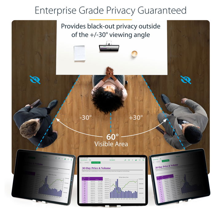 StarTech 11IP-PRIVACY-SCREEN Filtro de Privacidad Táctil 4 Vías para iPad Pro 11 Pulgadas Anti Luz Azul Antirreflejo
