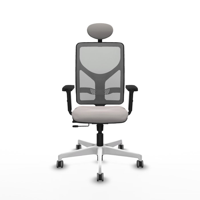 PIQUERAS Y CRESPO Silla de oficina Motilla con mecanismo Sincro/Traslack, Blanco y Gris