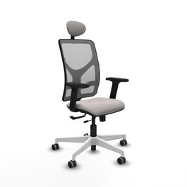 PIQUERAS Y CRESPO Silla de oficina Motilla con mecanismo Sincro/Traslack, Blanco y Gris