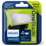 Philips OneBlade QP240/50 Pack de 4 Cuchillas de Repuesto Plata