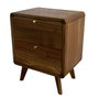 DKD Home Decor Mesita de Noche Acacia y Metal 32 x 55 x 44 cm