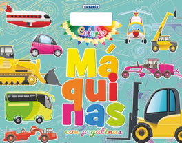 SUSAETA EDICIONES Colorea máquinas con pegatinas