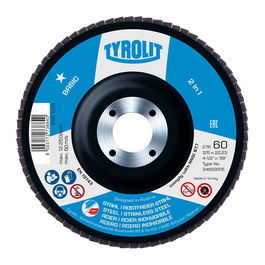 Tyrolit Disco de láminas 27cla Ø125 x 22,23 mm Grano 60 para Acero y Acero Inoxidable