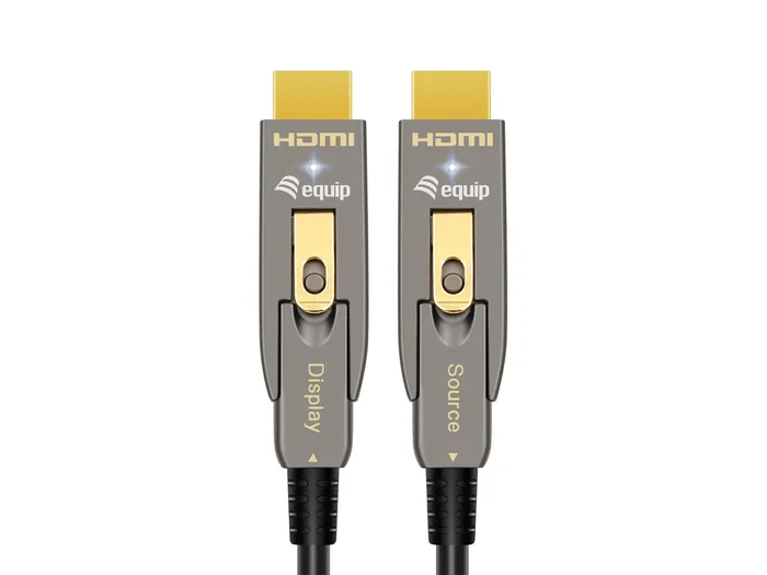 Equip 119472 Cable HDMI 2.1 15m 8K Ultra HD 60Hz, HDR10, eARC, 48Gbps, Fibra Óptica, Conector HDMI-A Macho a Micro HDMI (HDMI-D) Macho Negro