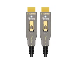 Equip 119472 Cable HDMI 2.1 15m 8K Ultra HD 60Hz, HDR10, eARC, 48Gbps, Fibra Óptica, Conector HDMI-A Macho a Micro HDMI (HDMI-D) Macho Negro
