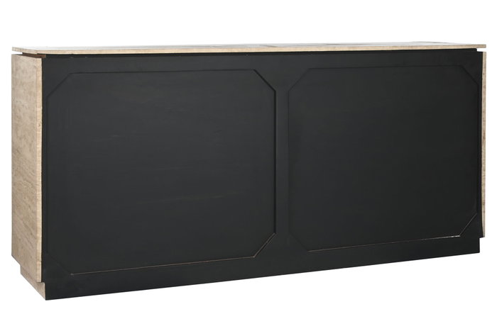 DKD Home Decor Buffet de Madera y Mármol Travertino Natural 180x40x85