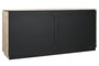 DKD Home Decor Buffet de Madera y Mármol Travertino Natural 180x40x85