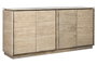 DKD Home Decor Buffet de Madera y Mármol Travertino Natural 180x40x85