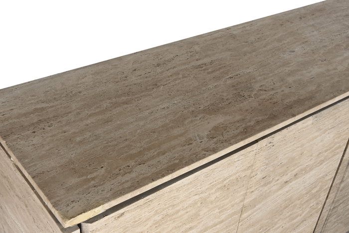 DKD Home Decor Buffet de Madera y Mármol Travertino Natural 180x40x85