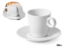 VESSIA Taza de Café con Leche de Porcelana Blanca 280ml (Pack de 24)突出