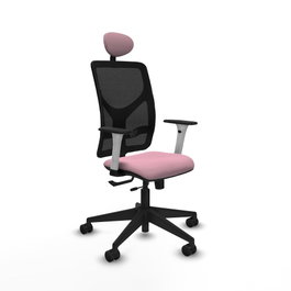 PIQUERAS Y CRESPO Silla de oficina Motilla Rosa y Negro