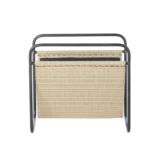 DKD Home Decor Revistero Metal Ratan Natural 39x26x36 cm