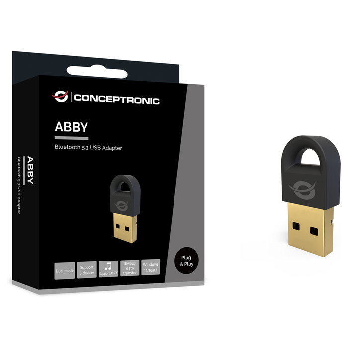 Conceptronic Adaptador Bluetooth 5.3 USB ABBY16B Negro Conceptronic Adaptador Bluetooth 5.3 USB ABBY16B Negro