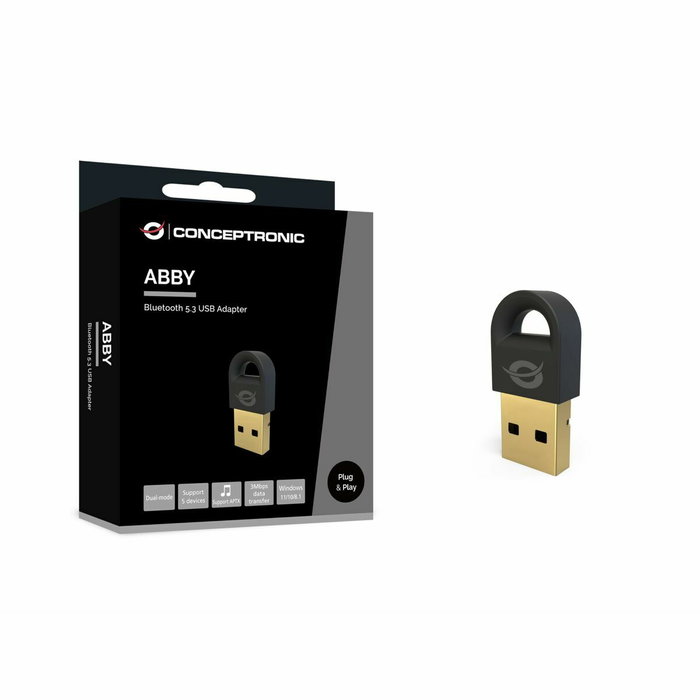 Conceptronic Adaptador Bluetooth 5.3 USB ABBY16B Negro Conceptronic Adaptador Bluetooth 5.3 USB ABBY16B Negro